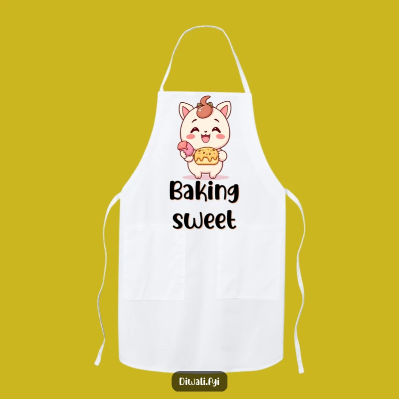 Funny Treat Offering Apron - Delightful Character Kitchen Apron for Bakers