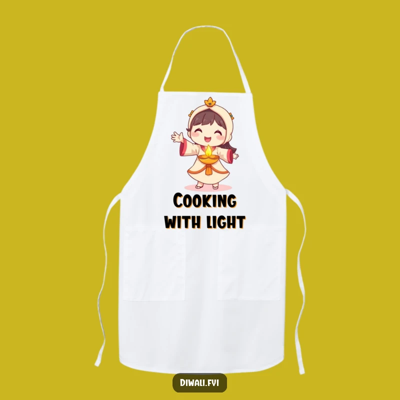 Funny Diya Dancer Apron - Smiling Character Kitchen Apron for Festive Cooks