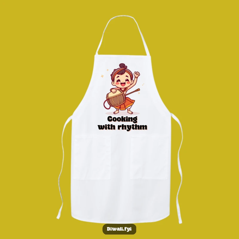 Funny Dhol Drummer Apron: Cook to the Beat with Energetic Rhythm Gift