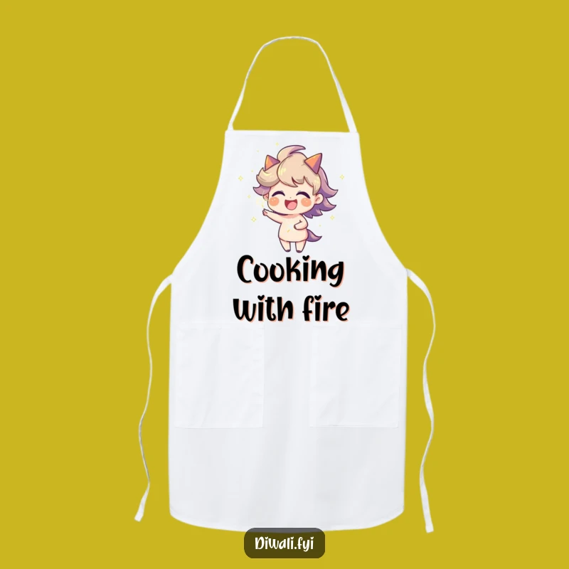 Funny Fiery Aura Sparkler Apron, Joyful Character Kitchen Fun, Chef Gift