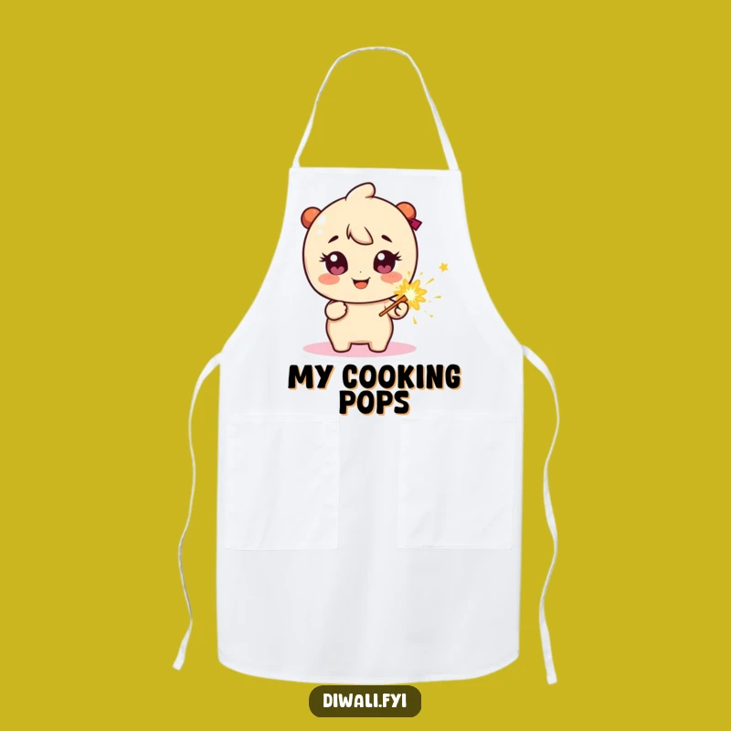 Funny Kitchen Apron: Firecracker Character, Sparkly Eyes, Explosive Gift