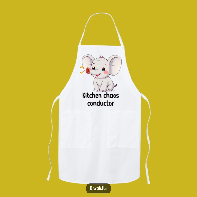 Funny Trumpeting Elephant Apron: Chef's Joyful Kitchen Companion