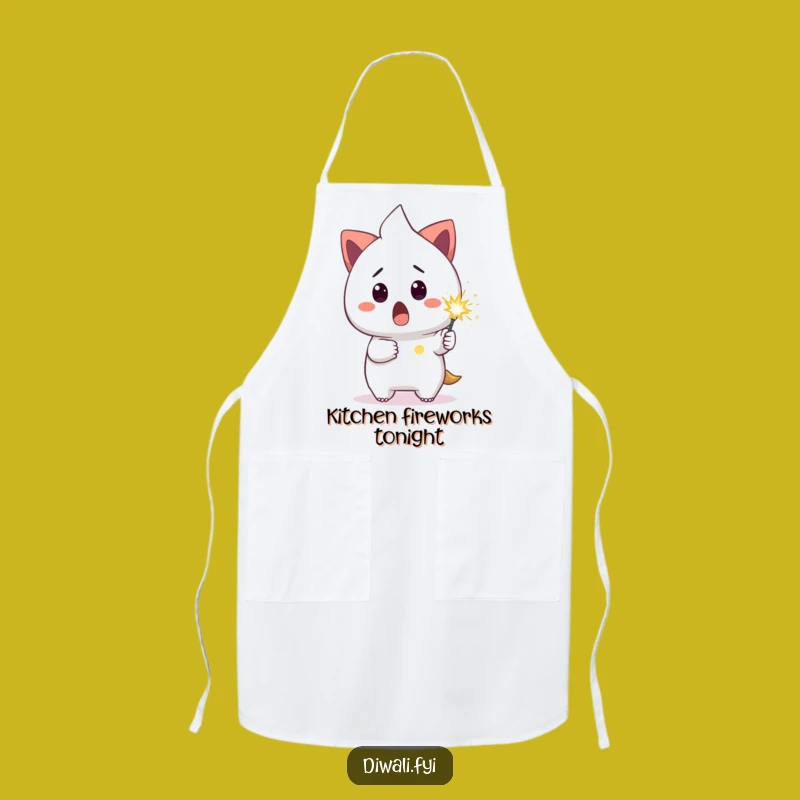 Funny Surprised Sparkler Apron: Cook Up Some Hilarious Moments in the Kitchen!
