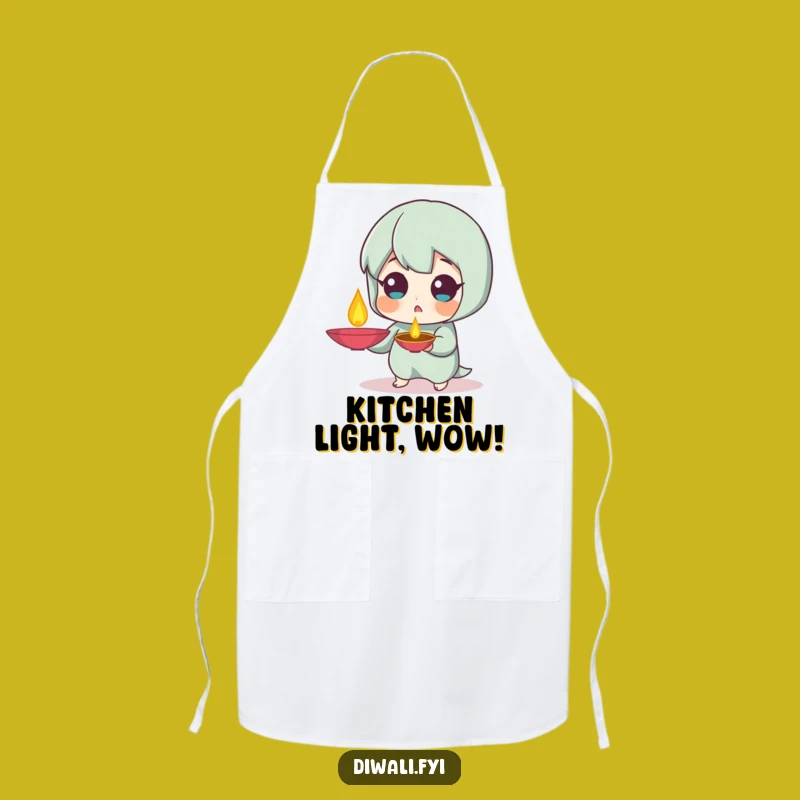Funny Surprised Diya Apron: Festive Cooking, Perfect Gift