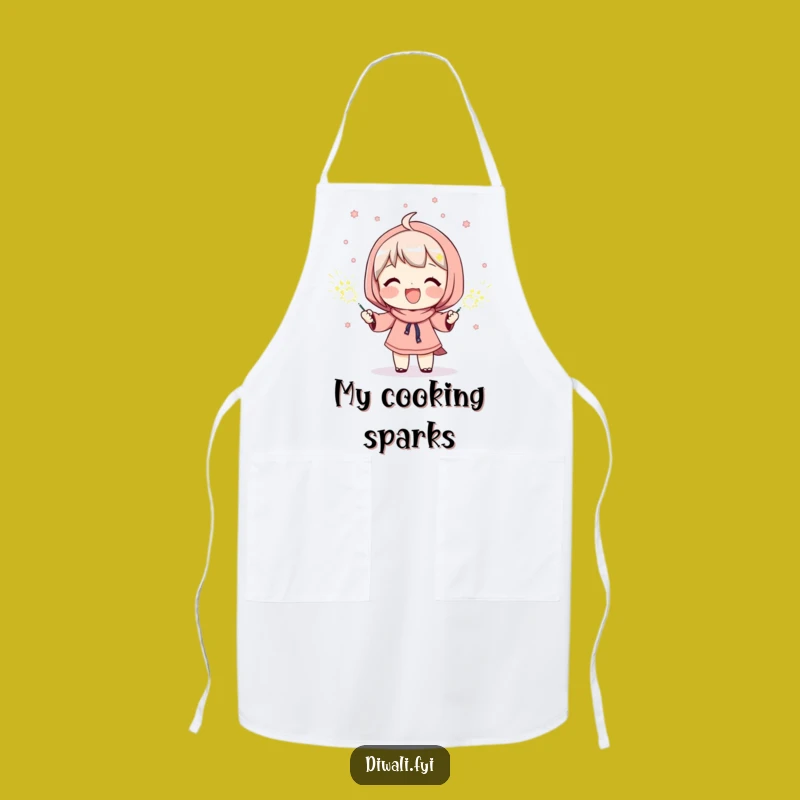 Funny Sparkler Beam Apron: Cook with Joyful Character Radiance in the Kitchen