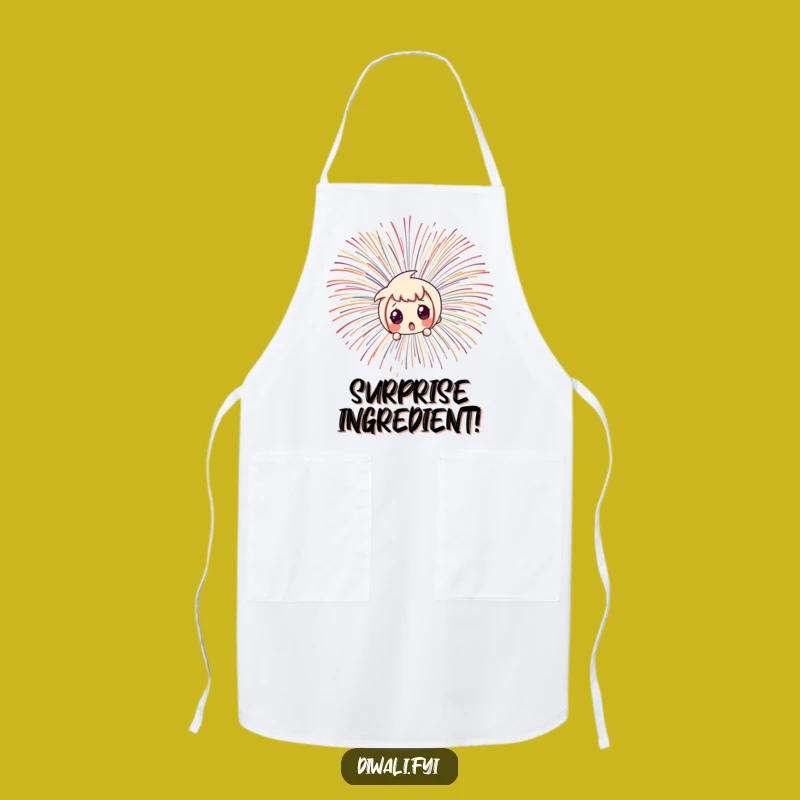 Funny Surprised Fireworks Apron - Peekaboo Kitchen Fun - Gift