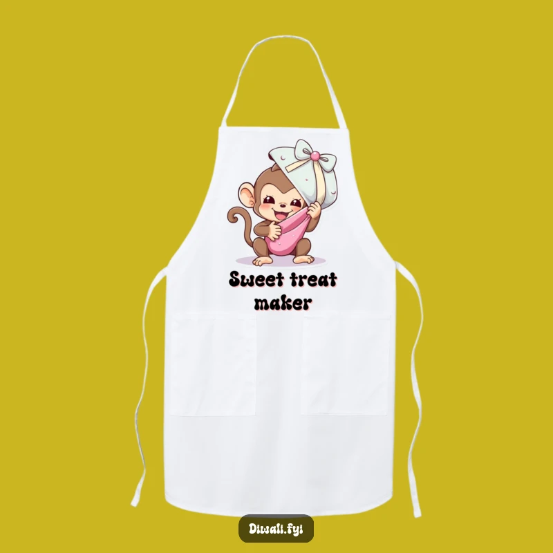 Funny Monkey Sweet Unwrap Apron - Kitchen Fun for Candy Enthusiasts