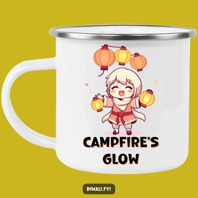Funny Delighted Lantern Juggler Camping Mug - Magical Campfire Companion