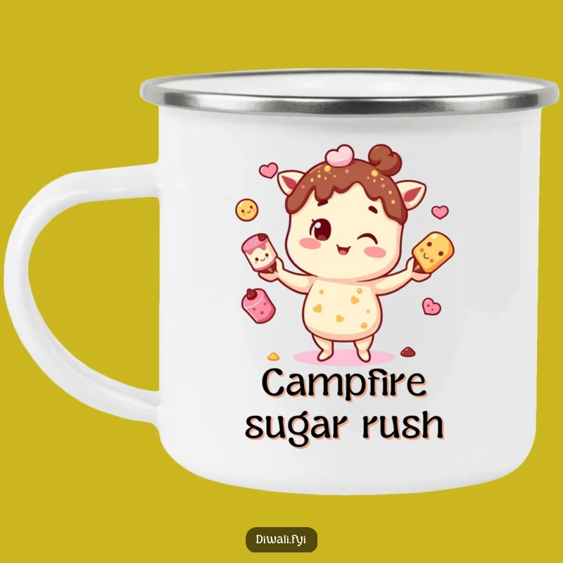 Funny Mithai Juggling Camping Mug: Sweet Sips on Your Adventures