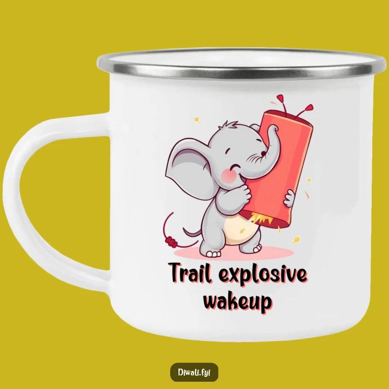 Funny Elephant Firecracker Camping Mug - Adventure Fuel for Laughs