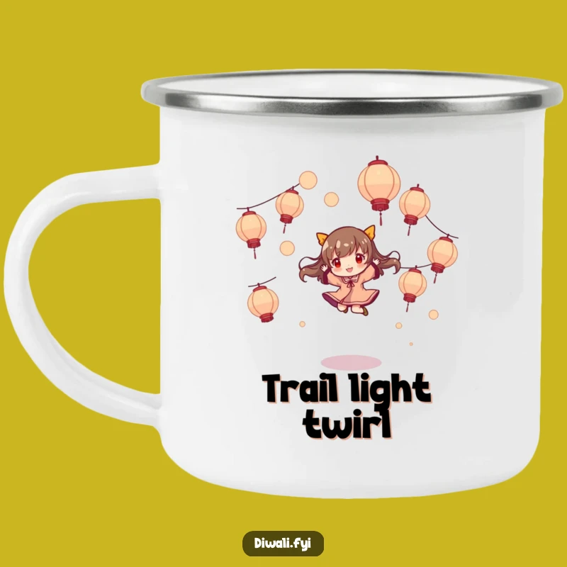 Funny Lantern Camping Mug: Joyful Dancer, Rugged Magic, Ideal Funny Gift!