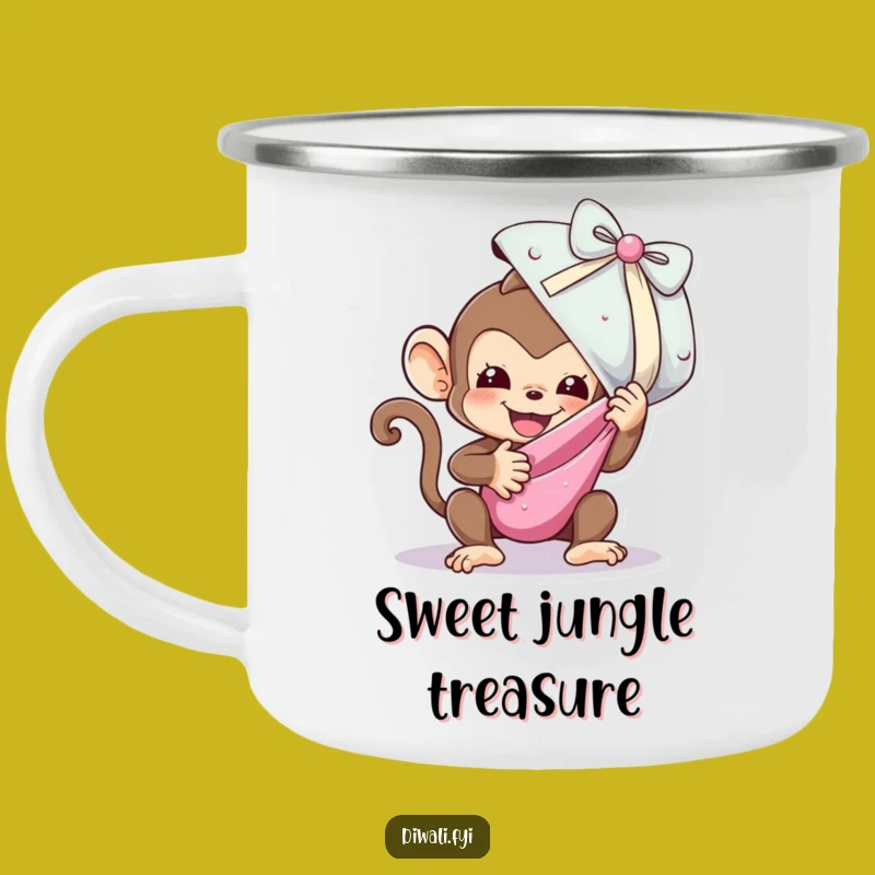 Funny Monkey Sweet Unwrap Camping Mug - Joyful Sips on Adventures