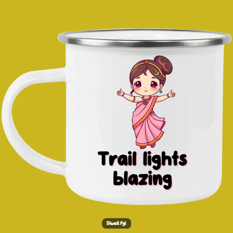 Funny Sari Dancer Camping Mug: Outdoor Sparkler Dance Adventures Gift