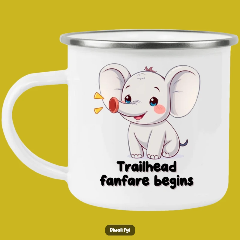 Funny Trumpeting Elephant Camping Mug: Adventure Fuelled by Joyful Giggles