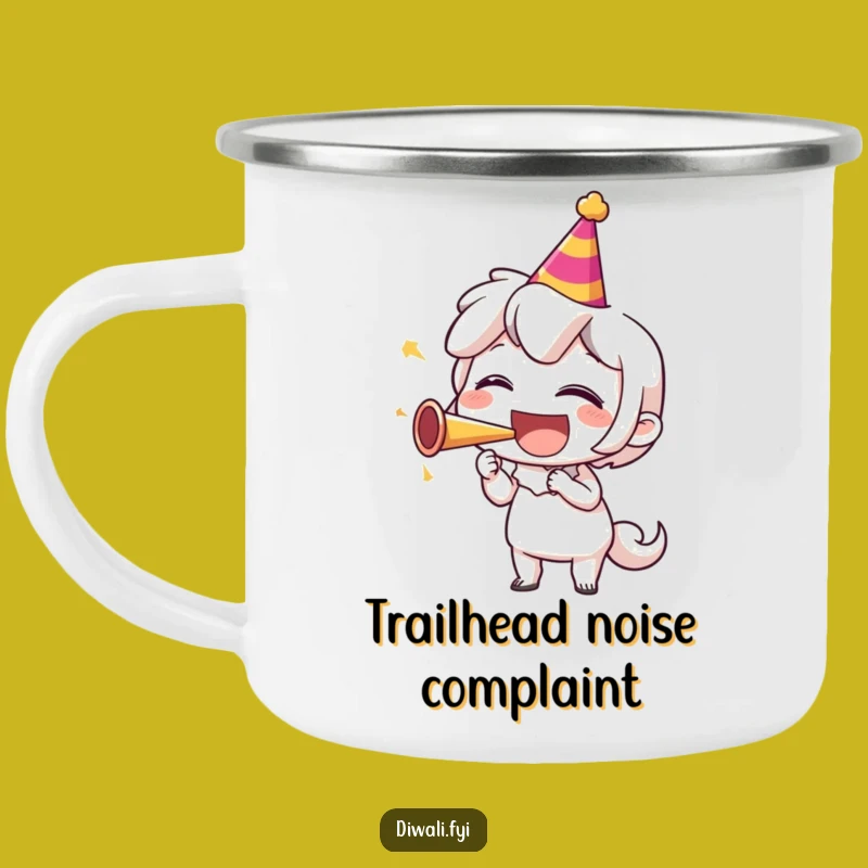 Funny Party Horn Laugh Camping Mug: Hilarious Character Adventures for Outdoor Fun
