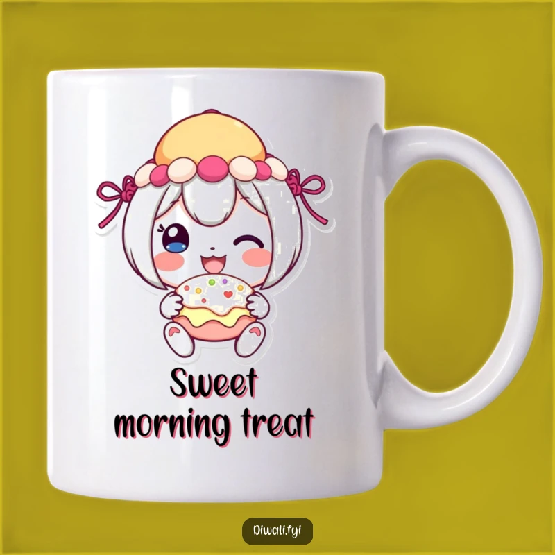Funny Festive Sweet Mug: Cheerful Character Sharing Joy Gift