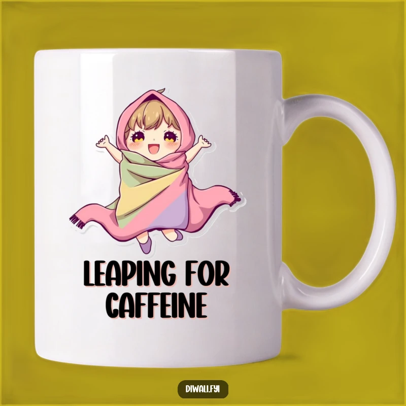 Funny Jumping Character Mug: Energetic Fun, Hilarious Fabric Pose, Perfect Funny Gift!