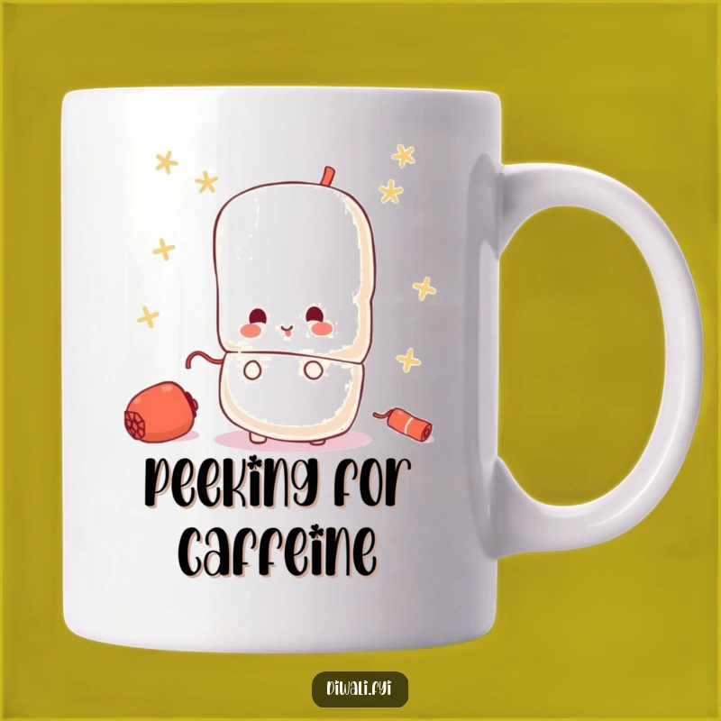 Funny Peeking Firecracker Mug - Curious Character Design, Perfect Gift