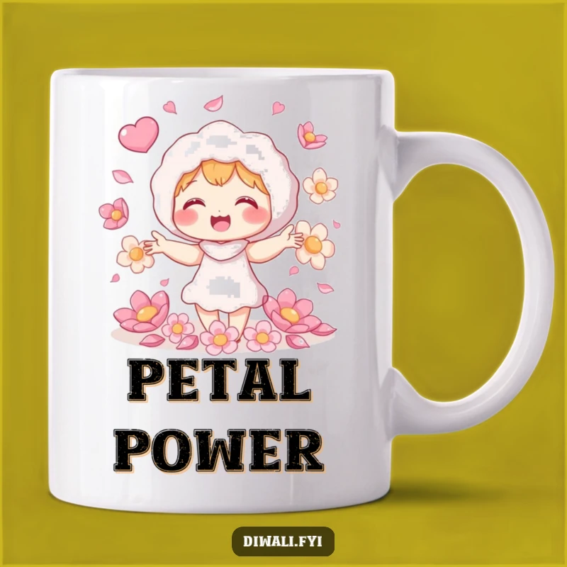 Funny Petal Juggling Mug - Giggling Character Nature Gift for Joyful Mornings