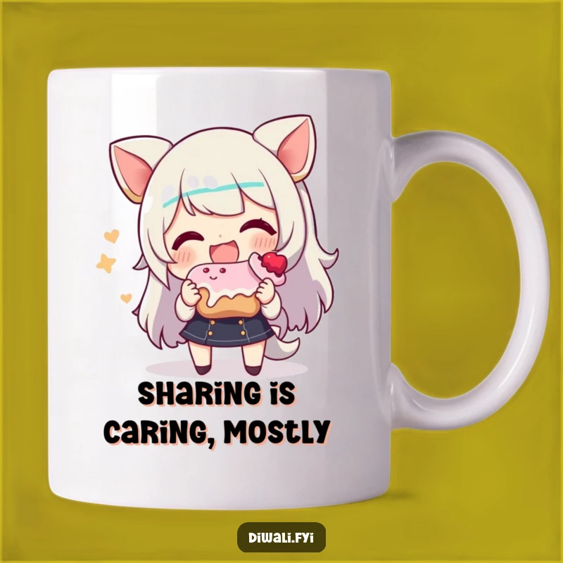 Funny Sweet Treat Sharing Mug: Happy Character Gift for Dessert Lovers