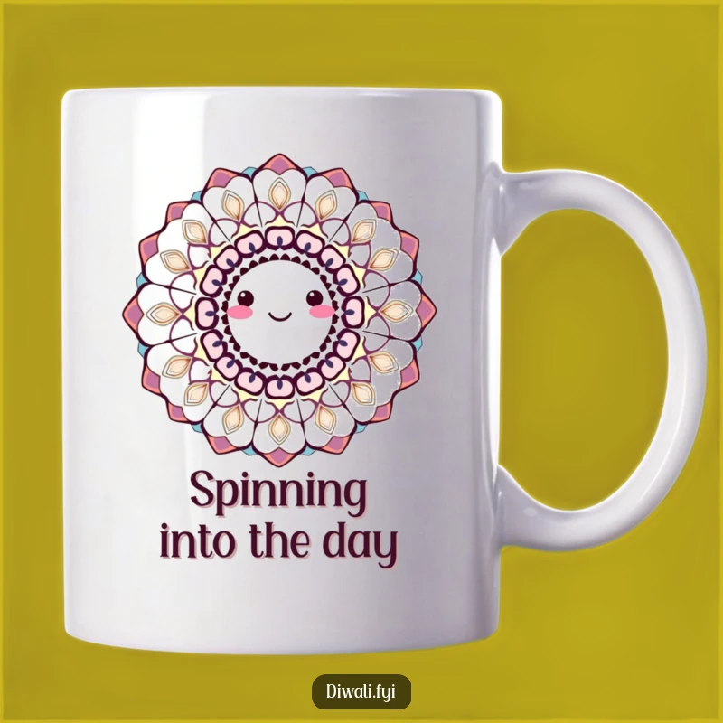 Funny Smiling Rangoli Mug: Joyful Indian Art, Hilarious Swirl, Perfect Funny Gift!