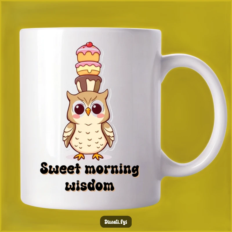 Funny Owl Sweet Treats Balance Mug - Whimsical Gift for Dessert Lovers