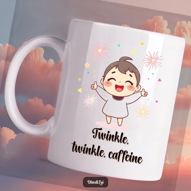 Funny joyful character with a wide smile, expertly juggling multiple colorful sparklers in a vibrant display.