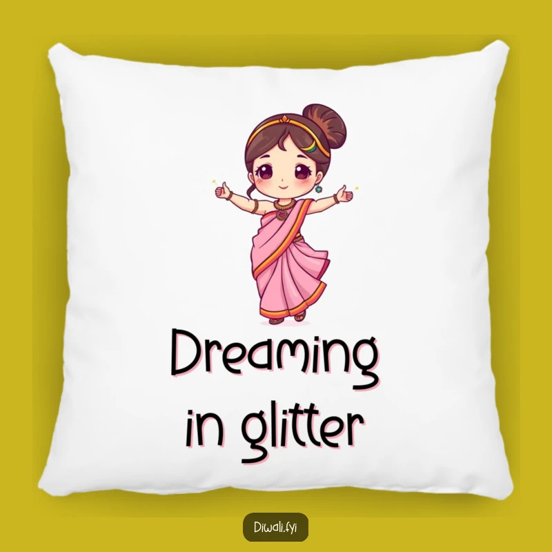 Funny Sari Dancer Pillow: Cozy Comfort with a Sparkler Dancing Character Gift
