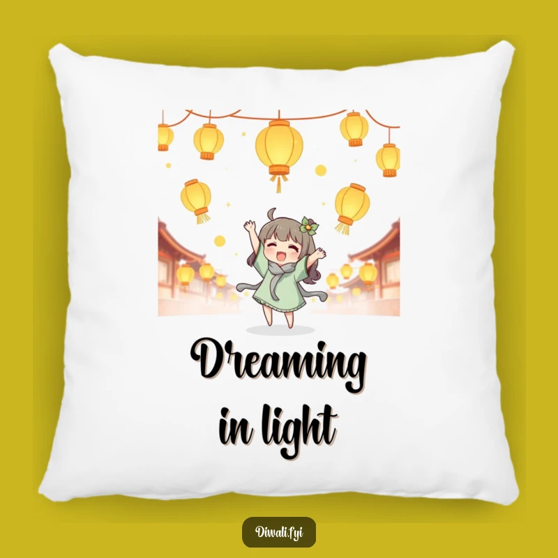 Funny Lantern Tossing Pillow - Cozy Glow Character Pillow for Dreamers