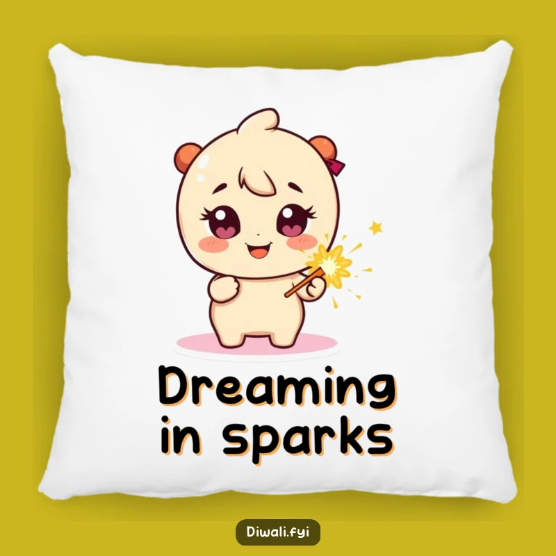 Funny Decorative Pillow: Firecracker Character, Sparkly Eyes, Explosive Comfort Gift