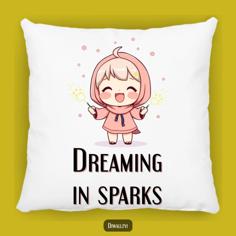 Funny Sparkler Beam Pillow: Add Cozy Joy with Glowing Character Comfort
