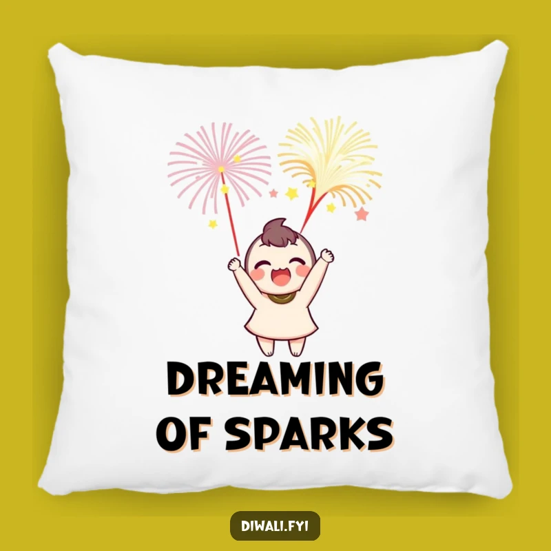 Funny Delighted Character Pillow: Cozy Comfort and Fireworks Fun