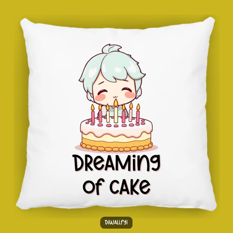 Funny Birthday Cake Pillow - Smiling Character's Cozy Celebration Accent Gift
