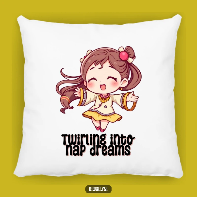 Funny Festive Bangles Pillow: Soft Twirling Character, Cozy Humorous Gift