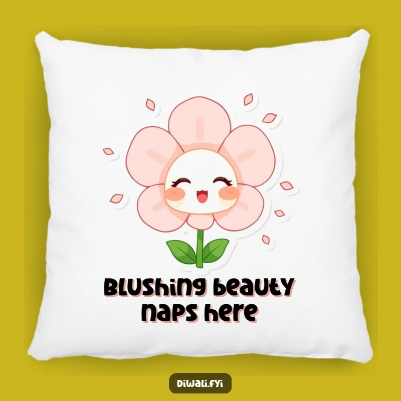 Funny Flower Bloom Pillow: Soft Blushing Petal Shower, Cozy Funny Gift Accent