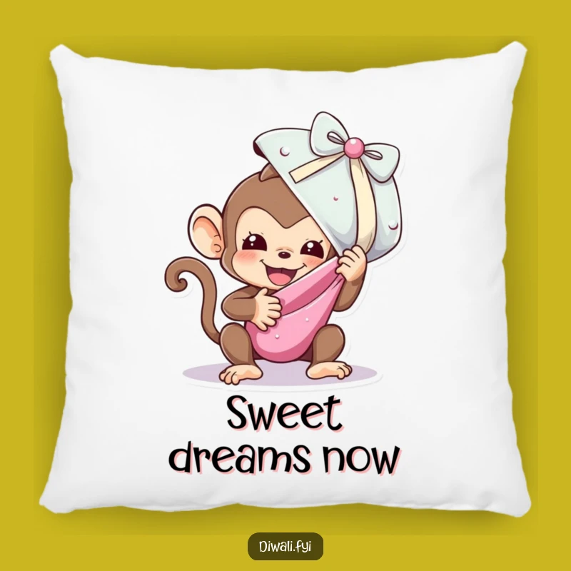 Funny Monkey Sweet Unwrap Pillow - Cozy Comfort with Playful Charm