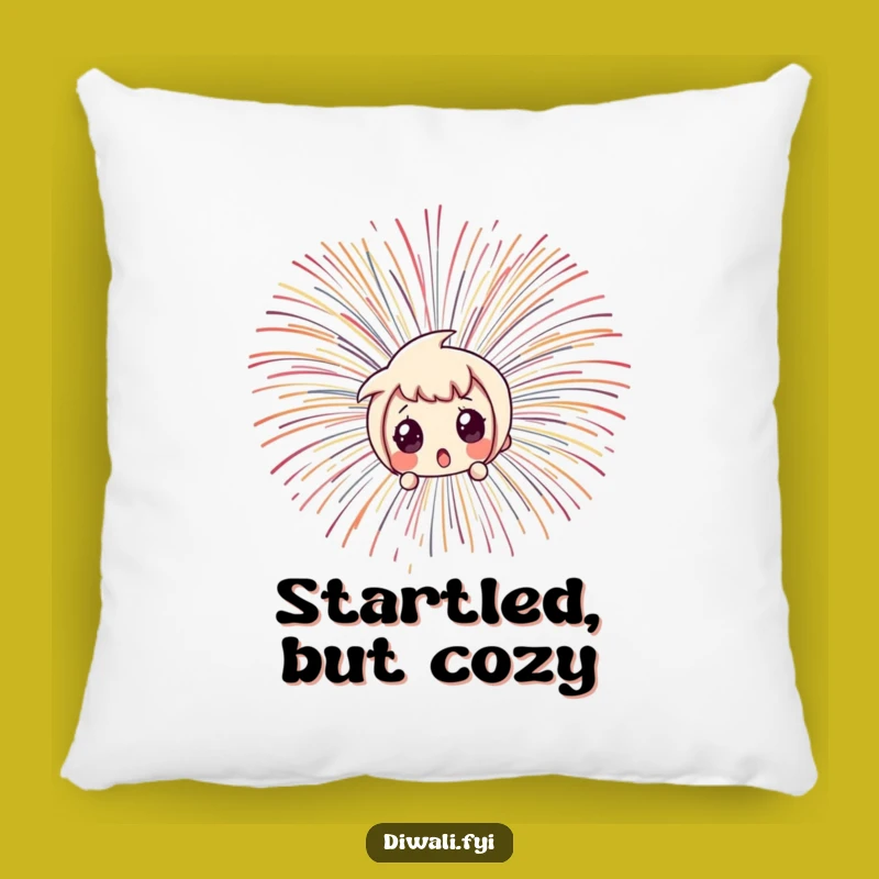 Funny Surprised Fireworks Pillow - Cozy Peekaboo Comfort - Gift