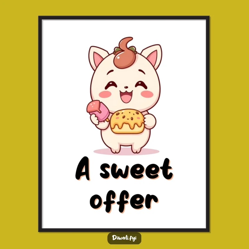 Funny Treat Offering Digital Art - Delightful Smile Print for Instant Sweet Decor