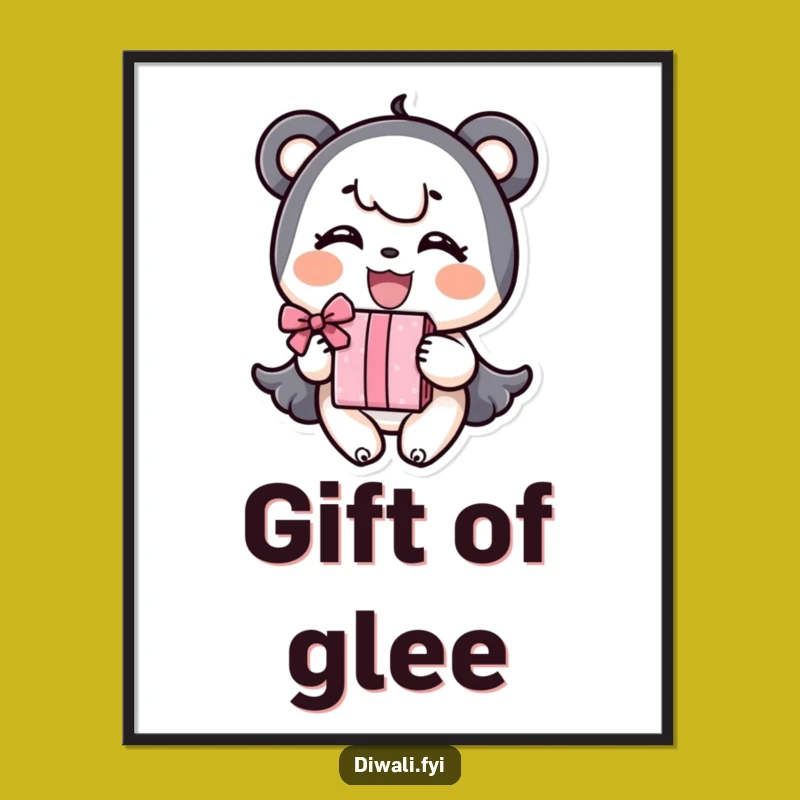 Funny Digital Art: Happy Character's Gift Smile, Instant Joy