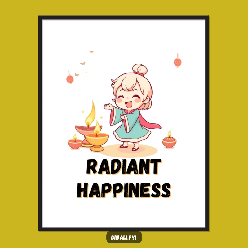 Funny Giggling Diya Digital Art - Dance Celebration Print - Gift