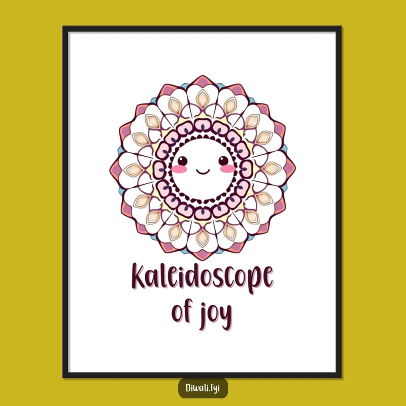 Funny Smiling Rangoli Digital Art: Printable Joy, Hilarious Indian Style, Perfect Funny Gift!