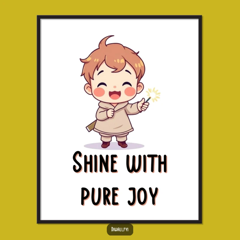 Funny Sparkler Child Digital Art: Delighted Joy, Instant Funny Gift Download