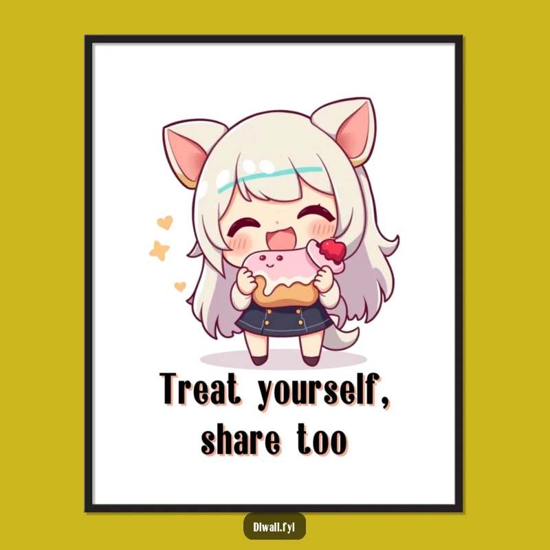 Funny Sweet Treat Sharing Digital Print: Instant Joyful Decor, Perfect Funny Gift