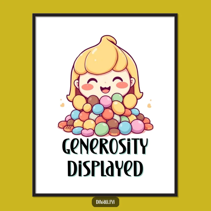 Funny Sweets Character Digital Print: Instant Sweet Grin Wall Art Gift