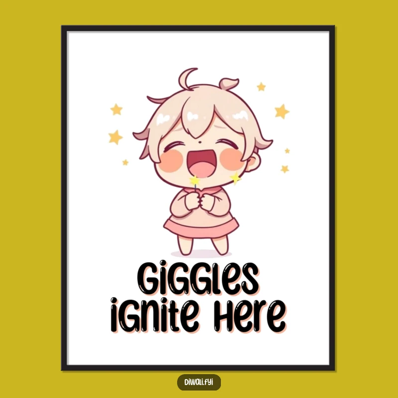 Funny Sparkler Laugh Digital Print: Instant Joyful Decor, Perfect Funny Gift