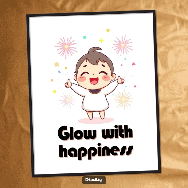 Funny joyful character smiling widely, juggling multiple colorful sparklers for a festive digital display.