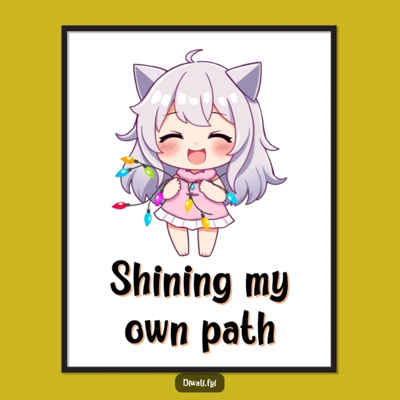 Funny Lights Digital Art: Character Smirk Print, Instant Playful Gift