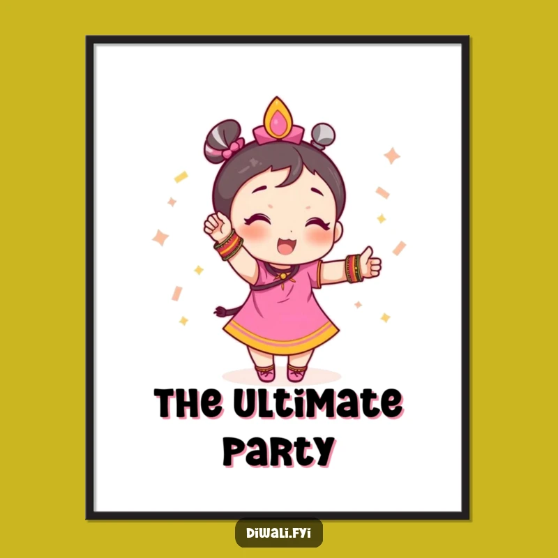 Funny Festive Digital Art: Bangles Character Print, Instant Celebration Gift