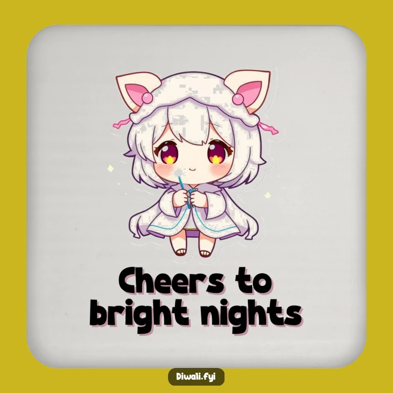 Funny Sparkler Character Coaster: Protect Surfaces with Sparkle, Gift