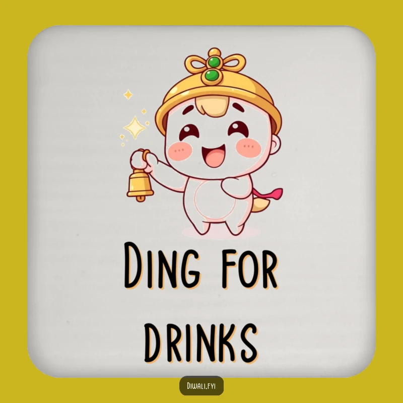 Funny Bell Sparks Coaster - Chic Character Design, Perfect Humorous Bar Gift!